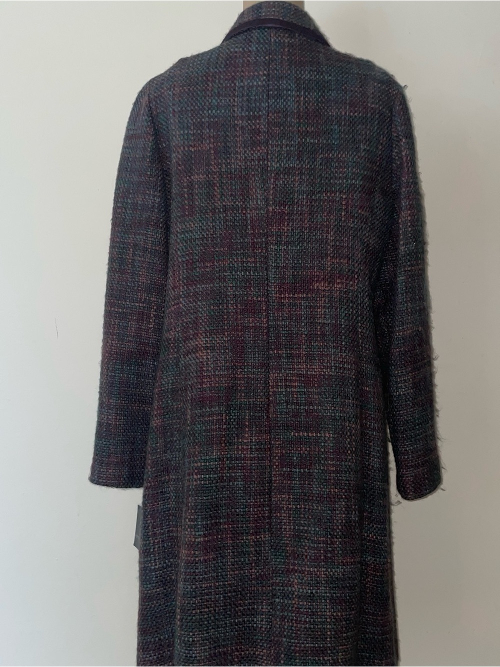 Aeropostale Double-Breasted Tweed Pea Coat in Plum and Teal - Picture 4 of 7